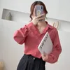 Fashion retro Spring and Summer Solid color Shirt Long Sleeve All-Match Loose Temperament Tops for Women Shirts Ladies 210507