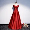 Длинные выпускные платья V-образного вырезок с плеча A-Line Satin Dress Prom Prom Prom Prom Длинные элегантные платья