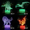 3D-Nachtlampe, Dinosaurier-Lichter, Zimmer-Schreibtisch-Setup, Beleuchtung, Dekor auf dem Tisch, 3D-Basislicht für Kinder, Nachttisch-Geschenk mit Fernbedienung