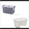 Housekeeping Organization Home Gardenkitchen Storage Box Fresh-Keeping Refrigerator Fruit Vegetable Drain Crisper Container 20X13Dot5X11Dot5