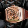 Męska kolekcja REVOLUTIO 3 V 50 V45 SC DT Automatyczny Zegarek Mężczyzna Szkielet Dial 316L Ze Stali Nierdzewnej Rose Gold Case Skórzany Pasek Gumowy Eternity Sport Zegarki