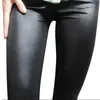 Sexy Hot Hurtownie-Women Black Wet Look Faux Leather Legginsy Slim Błyszczące Spodnie Najlepiej Sprzedawanie #C