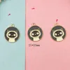 10 pièces cercle rond Design émaux breloques mignon chat miaou étoile breloques pendentifs ajustement bracelet à bricoler soi-même boucle d'oreille porte-clés bijoux accessoire