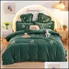 Set di biancheria da letto Forniture Tessili per la casa Giardino Super Soft Luxury Magic Coral Veet Quilt Er Ispessimento invernale e tenere al caldo Biancheria da letto in peluche Se