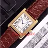 Męskie damskie Diamond Bezel Watches Nowa seria czołgów Top Fashion Casual 32 mm 27mm 27 mm 24 mm prawdziwy skórzany kwarc Montres de Ultra Thin Lady WristWatches