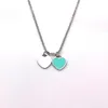 heart necklace woman A set of packaging stainless steel blue pink green pendant jewelry on the neck Valentine Day Christmas gifts for girlfriend wholesale