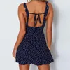 Dress Women Summer 2021 Lady 's European And American Fashion Style Polka Dot Back Lace Dresses For Casual