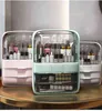 Mode grande capacité boîte de rangement cosmétique étanche à la poussière salle de bain bureau beauté maquillage organisateur soins de la peau tiroir de rangement 211112