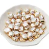 100% real freshwater square beads, gilt-coated 18K gold connector pearls for jewelry making lovers