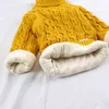 FILOLOGIA Peluche all'interno di colore puro inverno ragazzo ragazza bambino spesso lavorato a maglia camicie a collo alto solido maglione collo alto pullover fluff 211104