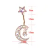 Inne 1 pc Sexy Star Moon pępek Brzuch Button Pierścionki Piercing Kryształ Stalowa Kobieta Body Biżuteria Barbell Kobiety Akcesoria