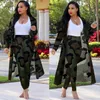 Women Print Long Sleeve Cardigan Pants Summer Two Piece Tracksuits 2 Suits Loose Sexy