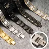 Vinterly svart magnetiskt armband av rostfritt stål Energi Germaniummagnet Hälsa Män Handkedjan Armband för kvinnor