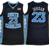 North Carolina Männer Tar Heels 23 Michael Jersey UNC College Basketball Wear Trikots Schwarz Weiß Blaues Hemd
