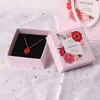 Light Pink Color Jewelry Ring Earrings Box Creative Lid and Tray Ring Cases Earring Jewelry Display Necklace Package Box