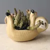 Vaso di fiori bradipo Vaso per piante animali Fioriera sospesa Vasi in ceramica per piante Giardino domestico Pianta da appendere Scindapsus Chlorophytum Pot 210615