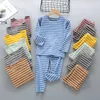 Primavera outono outono inverno meninos meninas pijamas de algodão sleepwear quente engrossar miúdos crianças crianças auto-aquecimento sem costura 210908