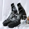 Сандалии Телетунистые женские роскошные каблуки прозрачная водонепроницаемая платформа на молнии Высоко 2021 года.