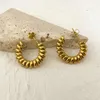 Hoop & Huggie Stainless Steel C Type Gold Hoops Earrings For Women Piercing Aretes Pendientes Ear Ring Oorbellen Jewelry Brincos Bijoux