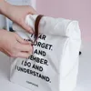 Waterproof Insulated Lunch Bags Cotton Canvas Storage Bag Travel Picnic Pouch Unisex Thermal Dinner Box Case-B
