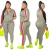 2 pièces Ensemble Women Vêtements Vêtements SweatSuit Joggers Outfit Top Zip Top SweatPants TrackSuit Grossiste Plus de Taille S-4XL