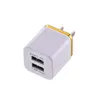 2.1a + 1a Metal Ring US EU-AC Home Wall Charger Power Adapter för iPhone 6 7 8 Samsung Android Telefon MP3