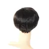 Человеческие реальные волосы короткие пикси вырезать парик перуанский полный аппарат сделан без глиной кружевной фронт афроамериканцев боб парики