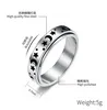 Engraved Rotable Stainless Steal Star and Moon Ring Spinner Band Rings Finger for Women Men Love Rose Gold Relieving Anxiety Fashion Jewelry Will and Sandy