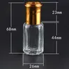 Groothandel 3/6/10/12 ML Achthoekige Glas Fles Met Gouden Deksel, Aroma Roll on Fles, Parfum Roller Flessen