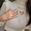 NEPLOE SEXY CROP TOPS KNIT GEZICHT PULLEREN WINTER KONTER SWEETERS DAMES CHIF OUT TURUTLENECK JUMPER-Suager Mujer 210422