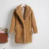 Fluffy Tjock Varm Faux Fur Coat Kvinnor Konstgjorda Plush Jacket Kvinnors Teddy Bear Coats Kvinna Vinter Solid Knapp Jackor 211018