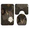 Artistic Style Three-piece Floor Mat Door Mat Bathroom Rug Waterproof Carpets Toilet Seat Cover Floor Mat Bathroom Decor 211130