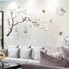 187*128cm DIY Vinyl Rooms Decoration Big Size Tree Wall Stickers Birds Flower Home Decor Wallpapers for Living Room Bedroom 210705