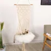 Hand-Woven cat Hanging Basket Swing, Pet cat Flower Mesh Basket Cage Hanging Nest Swing Bed Hammock Toy Washable, All Seasons 2101006