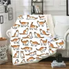 3D Cat en Hond Gedrukt Sherpa Deken Couch Quilt Cover Office Travel Beddengoed Outlet Fluwelen Pluche Sleep Fleece Dekens