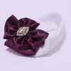 Large Satin Hair Bows With Wide Nylon Headband Girls Kids Pearl Rhinestone Headband Turban Child Girls Hair Accessories