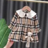 Tjejklänningar Fall Born Baby Girl Dress Kläder Toddler Girls Princess Plaid Födelsedag För Spädbarn Vinter