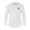 Muscleguys marka ubrania mody stały kolor długi rękaw Slim Fit T Shirt Men Cotton Casual T-Shirt Gyms Tshirts 220212232z
