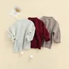 Jersey 9 colores para niños pequeños, suéteres sólidos para niñas de 0 a 6 años, ropa de otoño e invierno, manga larga