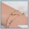 Charm Bracelets Round Bead Crystal Zircon Mti- Combination Bracelet Beautif Woman Boutique Fashion Trend Jewelry Gift Wholesale Drop Deliver