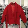 Death Winter Fashion Women Ropa algodón acolchado ropa vino color rojo cintura cinturones ajustados 19F-A137-03 211216