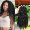 Indian Kinky Curly Hair Bundles for Black Women 3 PCS Natural Color Weave Remy Human Hair Extensions