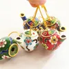 10pcs Chinese style Mini Pot Orrnaments Cloisonne Enamel Pendant Decorations Handcrafts Little Gifts for Small Business Christmas Favor