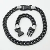 2Pcs Acrylic Chain Buckle Bracelet Necklace Rock Punk Transparent Chokers Earrings 6820533