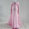 Chuveiro de bebê jersey vestidos de maternidade longo vestido longo vestido com cobertura encaixotada gravidez chiffon vestido 210922
