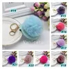 Novelty Plush ball key chain Puff Mirror Keychains Car Bag Christmas Party Favor 21Styles T2I52401