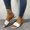 Women Summer Flat Slippers Solid Non Sliop Wear-resistant Snakeskin Pattern Casual Female Shoes Rubber 2021 New Comfortable