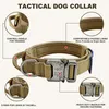 Dog Collars & Leashes Military Tactical Collar With Control Handle Adjustable Nylon For Medium Large Dogs German Shepard Walking Training