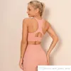 Eigen Merk Dames Roze Yoga Vest Groen Sexy Back Schokbestendig Gathered Sports BH Yoga Suit Sports Running Fitness Top