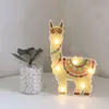 LED Night Lights Novelty Flamingo Alpaca Unicorn Painted Desktop Lamp Kids Christmas Gifts Bedroom Decor Room Wall Decorations